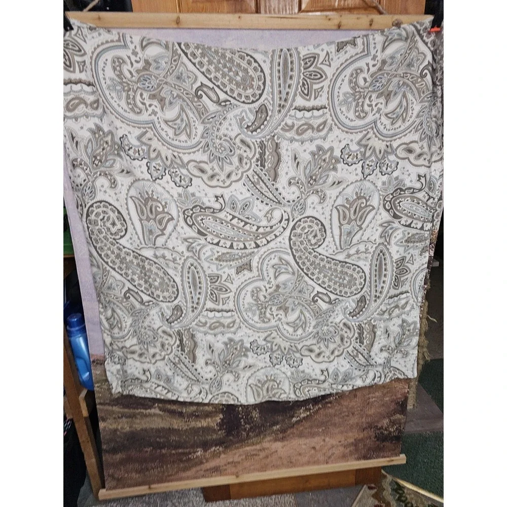 BELLA LUX FINE LINEN PAINTED PAISLEY FULL/QUEEN DUVET COVER 90x90 2 Shams